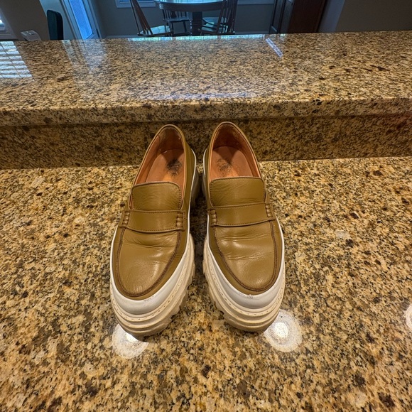 Ganni Chunky Platform Tan Leather Loafers 40 US 10 - Picture 2 of 11